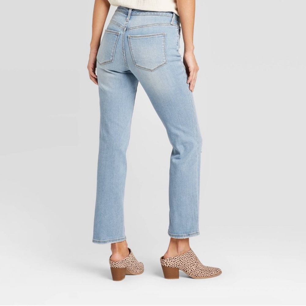 High Rise Straight Cropped Light wash jeans s12